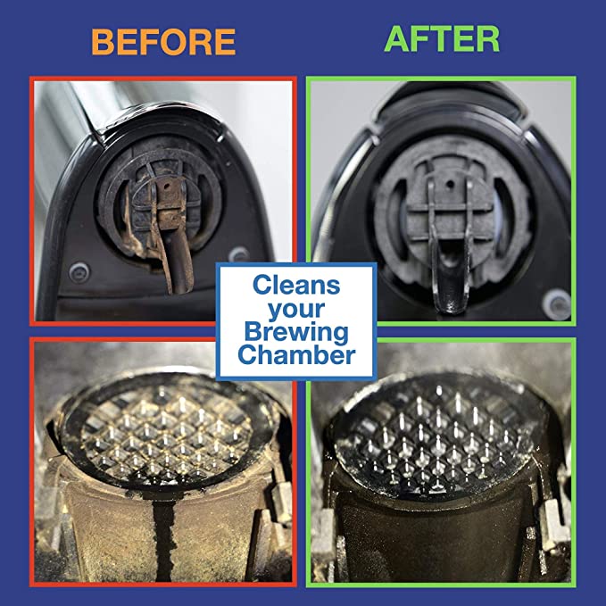 brew chambers before and after cleaning