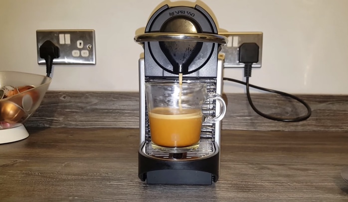 Coffee coming out of Nespresso pixie