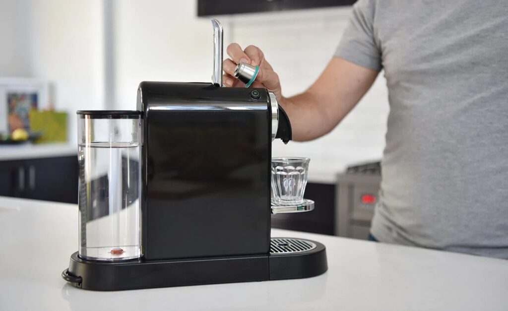 Nespresso machine on table