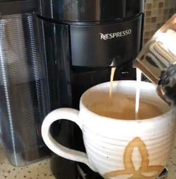 Add milk into coffee made by Nespresso Evoluo
