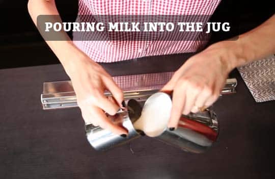 pouring milk into the jug